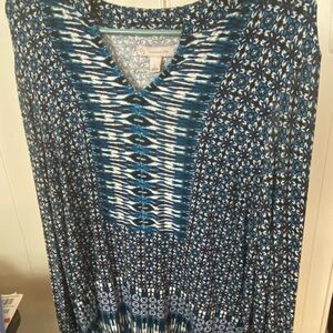 Bohemian Blue Patterned Tunic